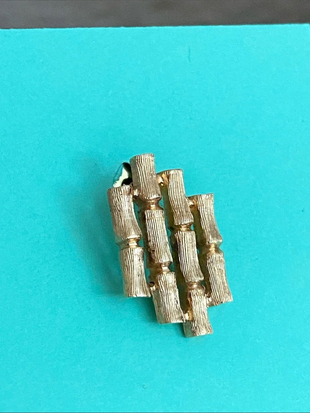 5/$10❤️❤️❤️Vintage 70s Gold Tone Bamboo Pin